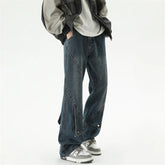 Hearujoy Jeans Men Vintage Patchwork Buttons Special Students High Street Korean Style Simple Daily Leisure All-match Jean Pants